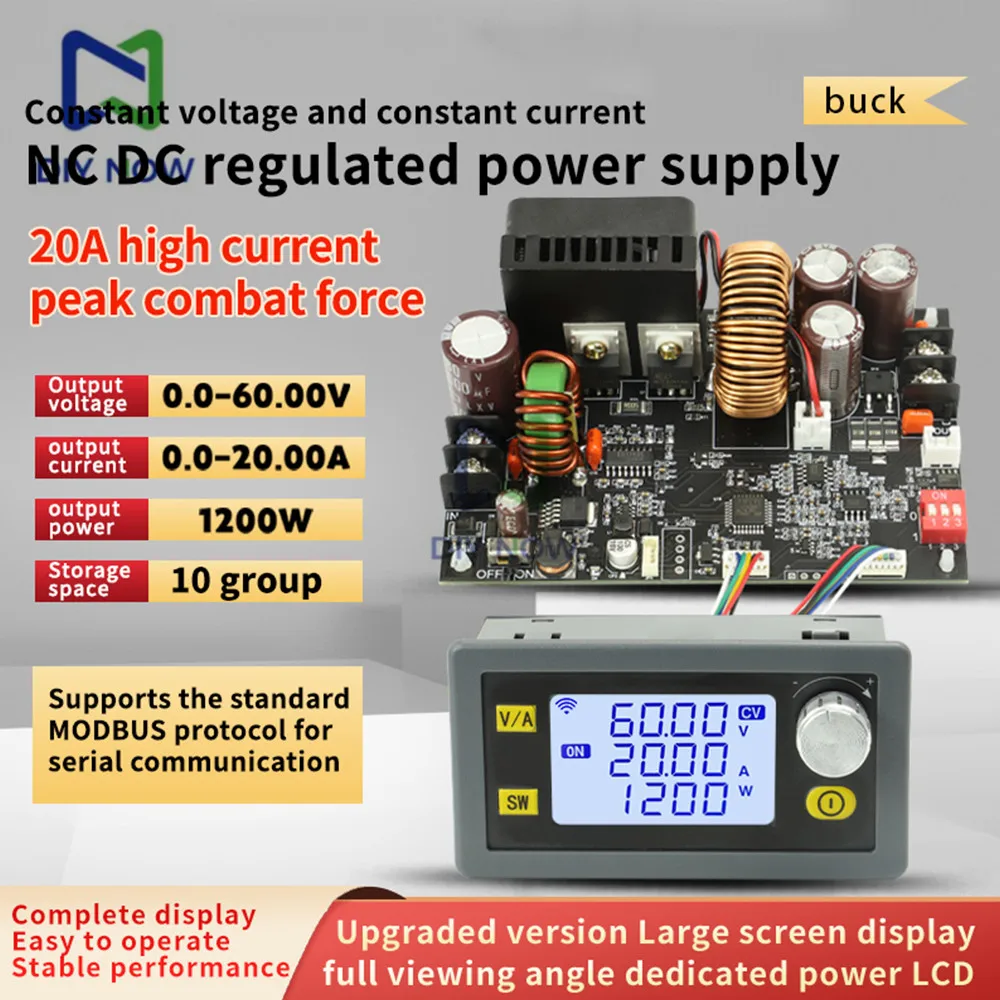 

DC6-70V XY6020L CNC Adjustable DC Voltage Regulator Power Supply Constant Voltage Constant Current 20A/1200W Buck Module