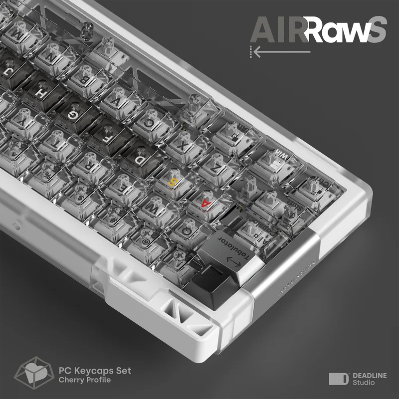 DEADLINE AirRaw S/Empty Color Keycaps Transparent PC Cherry Height DDL Customized Mechanical Keyboard Keycaps Minimalist Sense