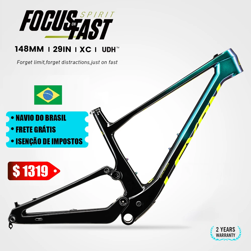 2023 lexon novo quadro espírito 29 suspensão de carbono completo xc mtb quadro 148mm impulso integrado trunnion choque mountain bike quadro