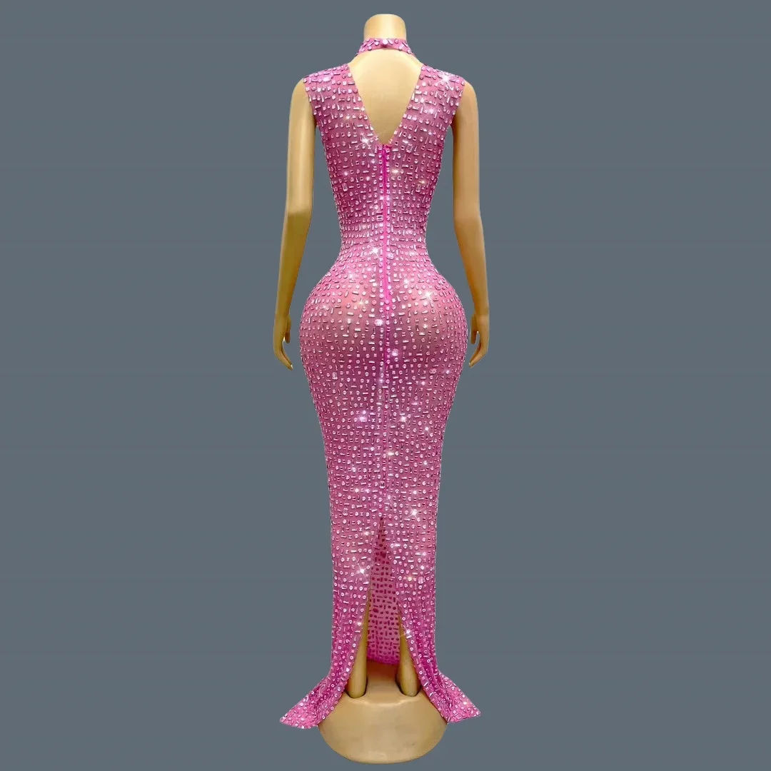 Luxury Birthday Dress Birthday Party Sexy Women Sheer Mesh Evening Dress Party Photo Shoot Wear Gesebei