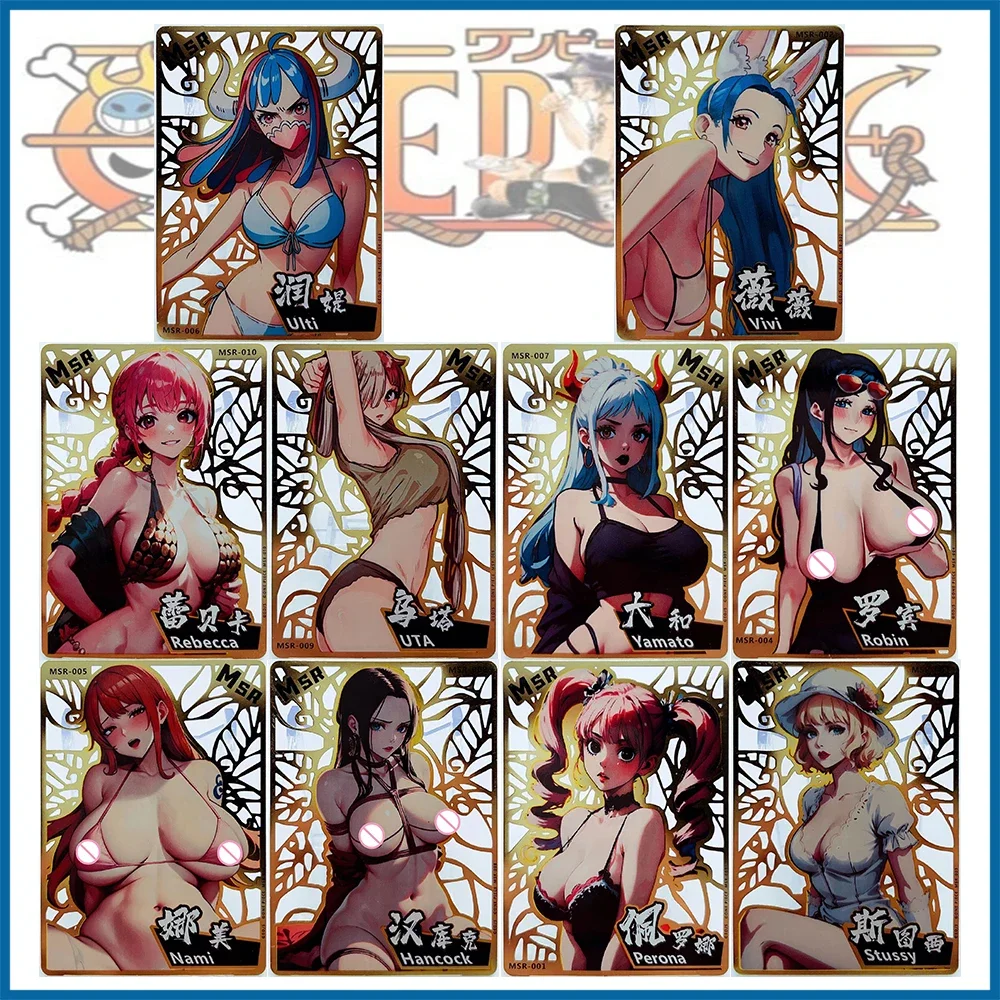 10PC/Set Anime Goddess Story DIY ACG Sexy Metal Card Boy Game Toys Christmas Birthday Gifts Nami Rebecca Ulti Yamato Perona