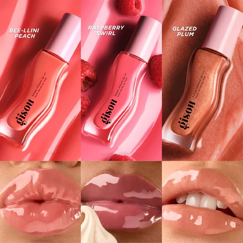 Gisou Nouvelles Couleurs Rouge à Lèvres Glazed Plum Milky Mocha Soin des Lèvres Effet Repulpant Exfoliant Gloss Repulpant