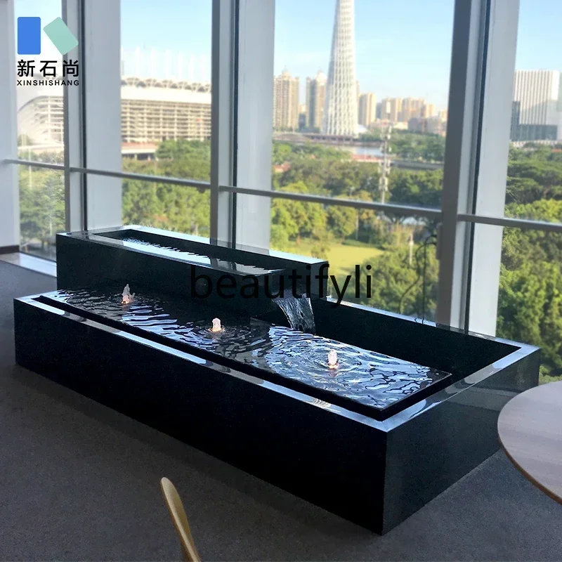 

Running water ornament stainless steel fountain decorative stone water feature simple fish pond water