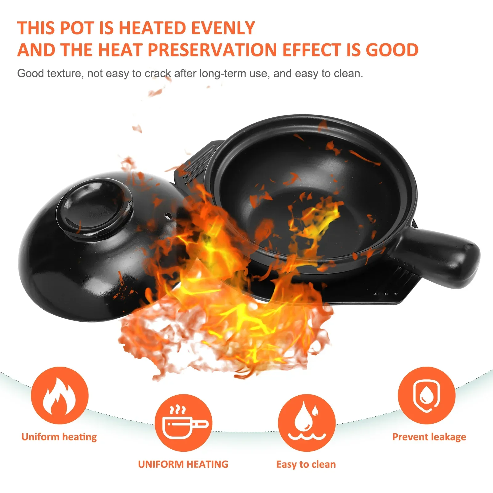 

1 Set Cooking Pot Ceramic Cooking Pot Practical Stew Ceramic Casserole Soup Cooking for Home Restaurant