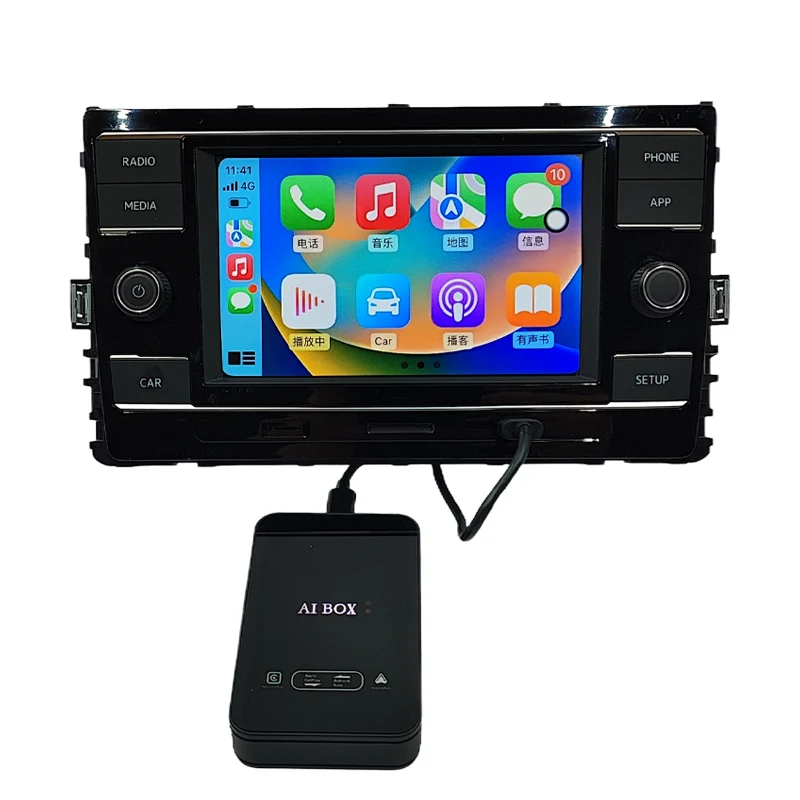 Caixa Universal Carplay AI, Caixa Inteligente de Vídeo Do Carro, Saída AV HDMI, Slot para Cartão SIM Auto Android, Plug and Play para Netflix, YouTube