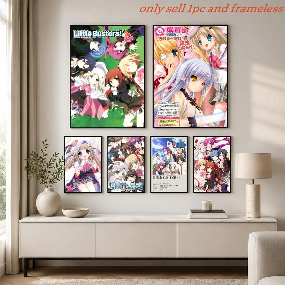 Love Galgame Game L-Little Busters! Poster Aesthetic Painting Wall Art Poster Home Bedroom Living Room Decor