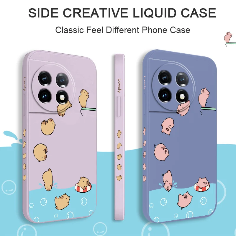 

Animal Diving Phone Case For Oneplus 13 13R 12 12R 11 11R 10 10R 10T 9R 9RT 9 8T 8 7 7T Pro 5G Liquid Silicone Cover