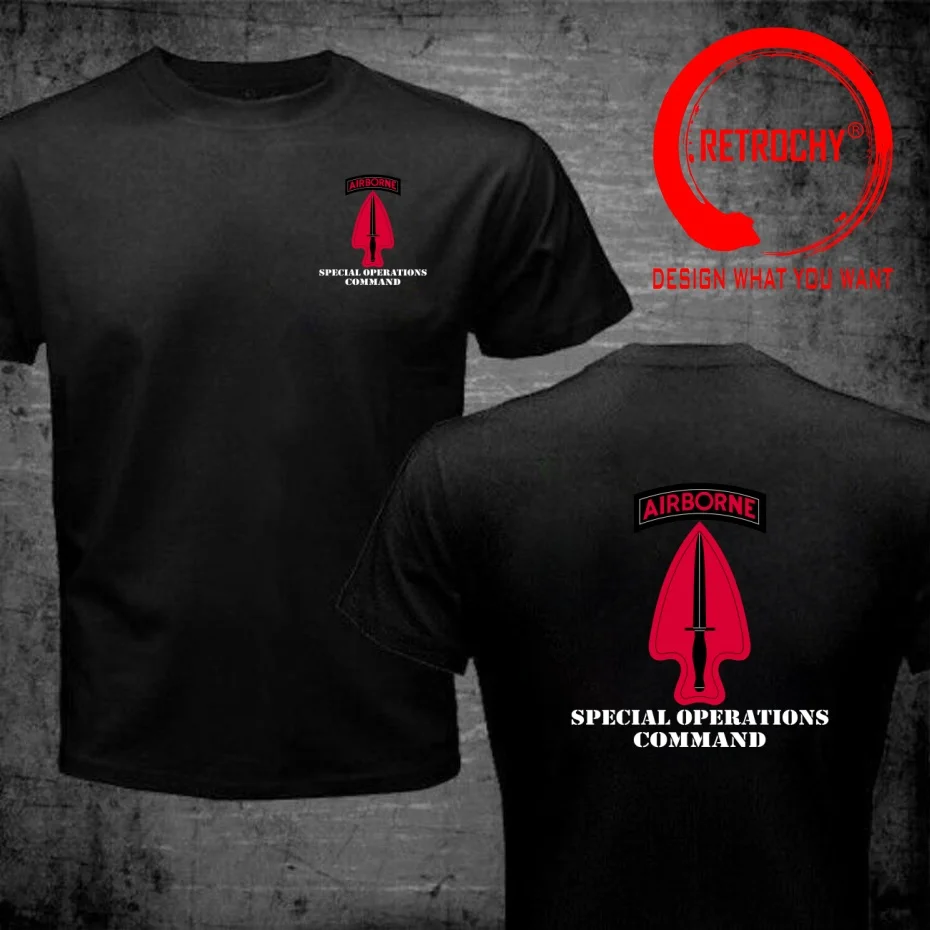 Funny Design US Army Airborne Special Operations Command  Shirt Men Fashion Trendy Casual Clothing Stylish Tops Tee Shirt Leisur