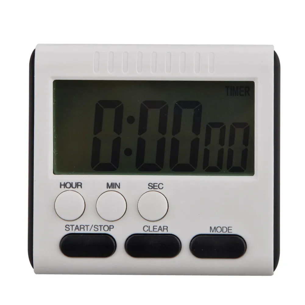 Digital Screen Kitchen Timer Large Display Digital Timer Square Cooking Count Up Countdown Alarm Clock Sleep Stopwatch Clock