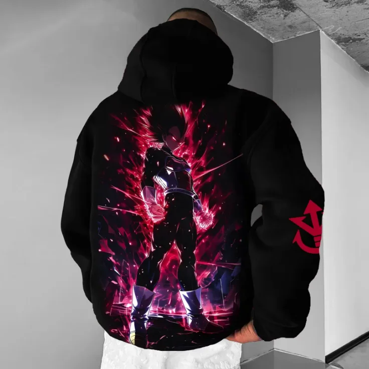 هوديي فضفاض ومريح مع مطبوعات شخصيات الرسوم المتحركة Dragon Ball والصوف، مناسب لكل من الرجال والنساء #4