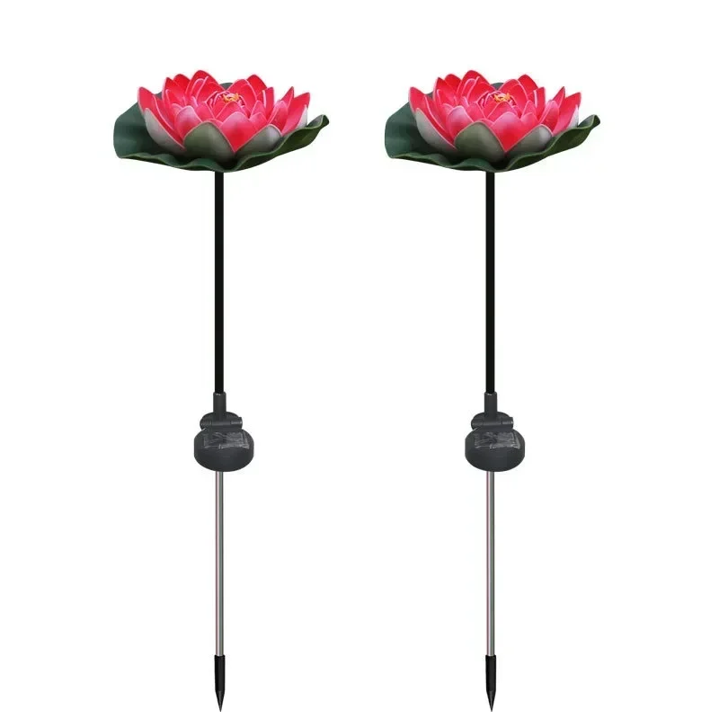 Luces solares decorativas para exteriores, luces solares para jardín, lámpara de césped con flores rosas para decoración de jardín y Patio