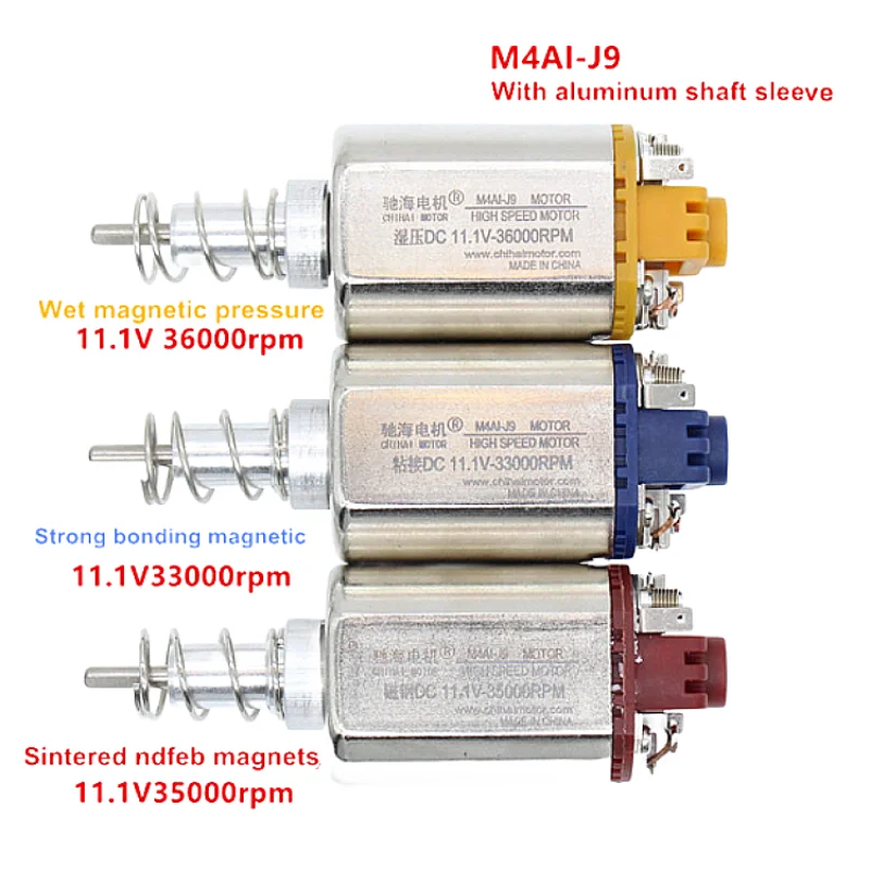 

M4AI j9 Modified water gun motor, 460 long shaft DC motor 11.1V 37000rpm strong magnetic +Aluminium shaft sleeve