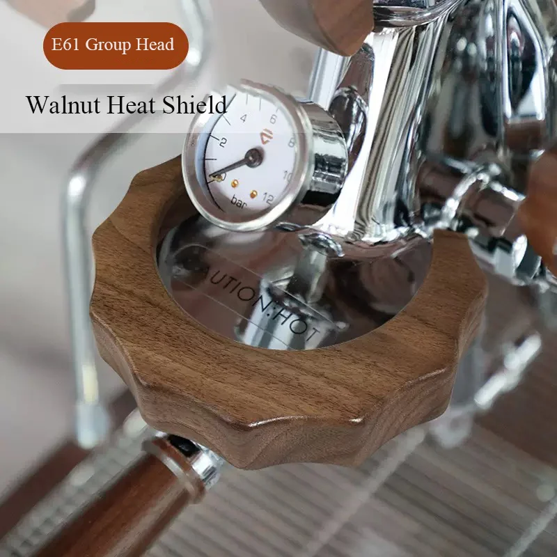 Solid Walnut Heat Shield for E61 Group Head Compatible with Lelit, Faema, Rocket, and ECM Espresso Machines