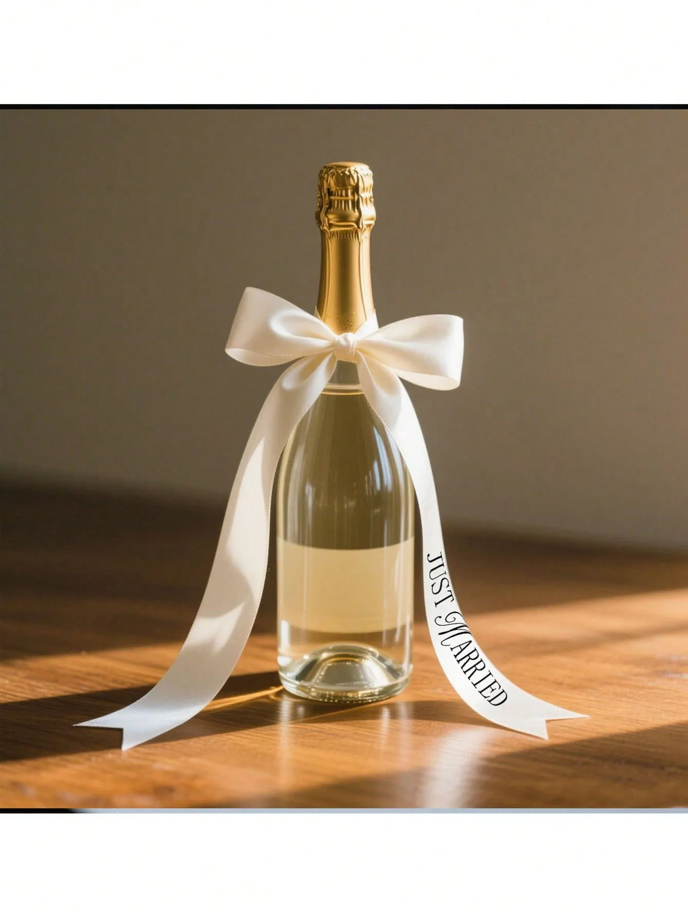 Just Married Decorative Ribbon, 2cm×60cm. Perfect for Wedding Bottles, Valentine’s Day and Home Ornament.