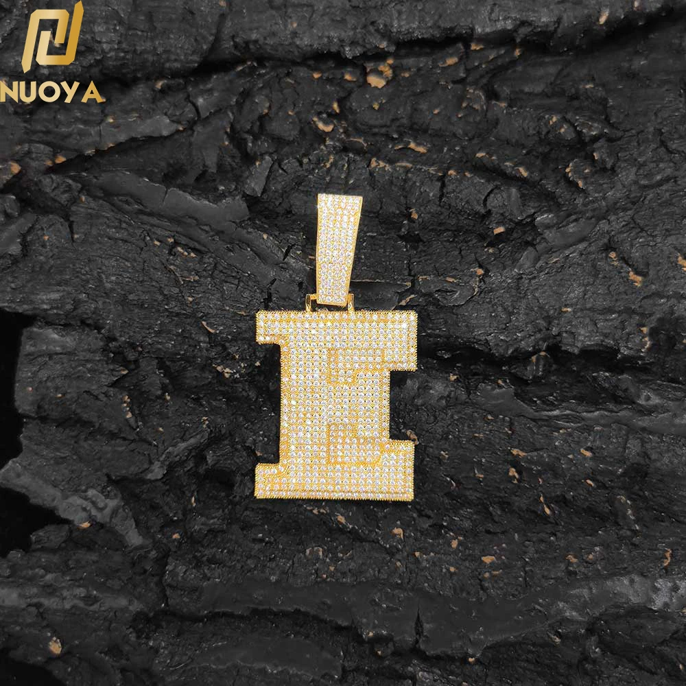 New Style Capital Full Zircon Letter Custom Iced Out Pendants Charms Diamond Necklace Custom Hip Hop Jewelry For Men Women