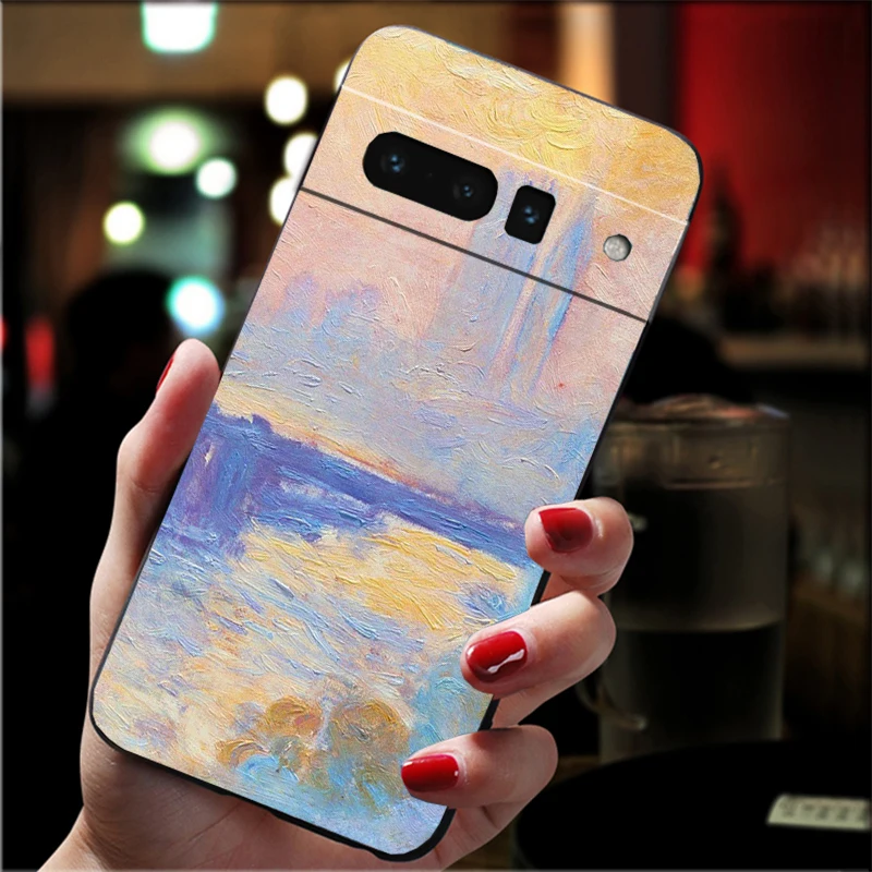 حافظة لهاتف جوجل بيكسل 10 برو XL 9 برو XL 9A 8 7 6 برو بيكسل 8A 7A 6A بكسل 8 7 6 5 كلود مونيه جاردن لوتس بريدج #1