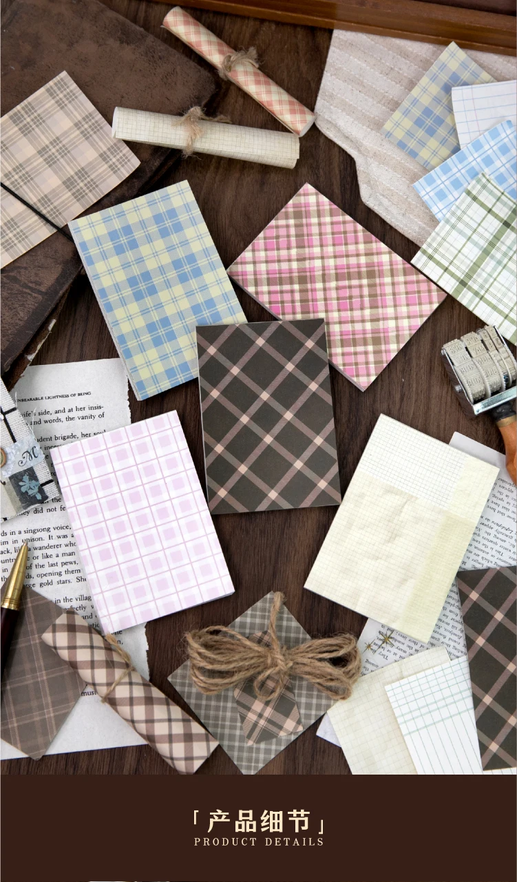 Journal GO Kreatives Kariertes Dekor Scrapbook Vintage Materialpapier-Set DIY Journal Collage Planer Tagebuch Dekor Hintergrundpapier – Detail 3