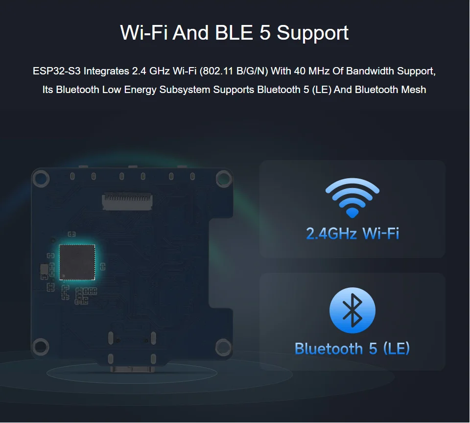 ESP32-S3 1.54inch LCD Display Development Board,240×240 Resolution,262K Color, Supports Dual Microphones, 2.4GHz Wi-Fi And BLE 5