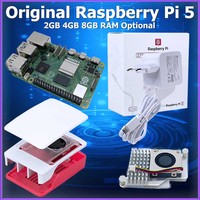 Raspberry Pi 5 2GB / 4GB / 8GB RAM Board Computer 2.4GHz Cortex-A76 CPU VideoCore VII GPU Optional Case Fan Power Supply for Pi5