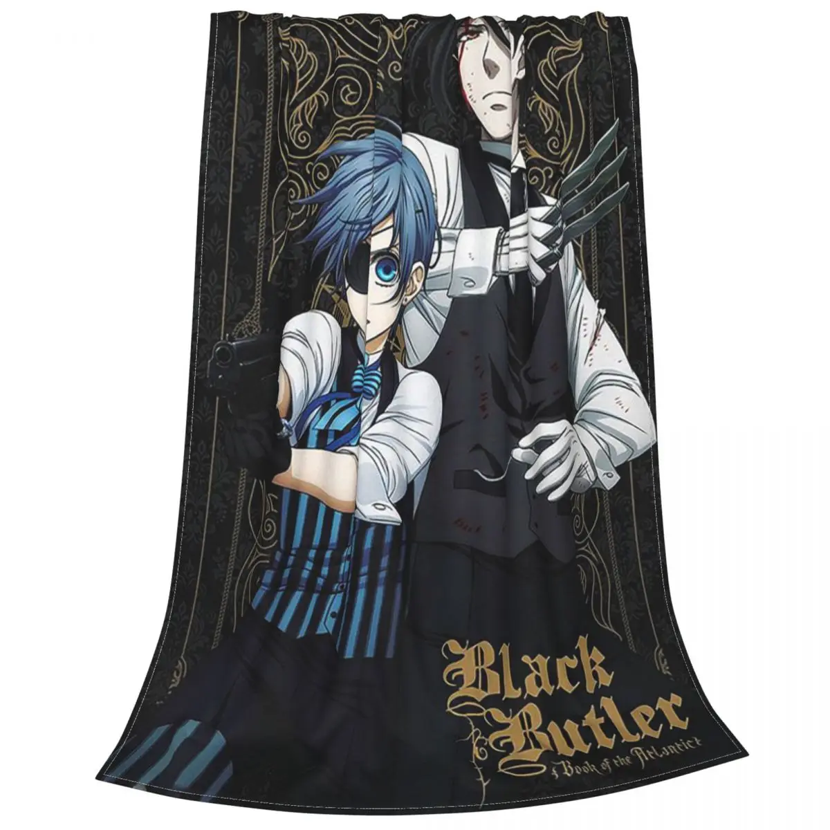 

Black Butler Japanese Anime Blanket Velvet Summer Portable Lightweight Throw Blankets for Bed Outdoor Plush Thin Quilt