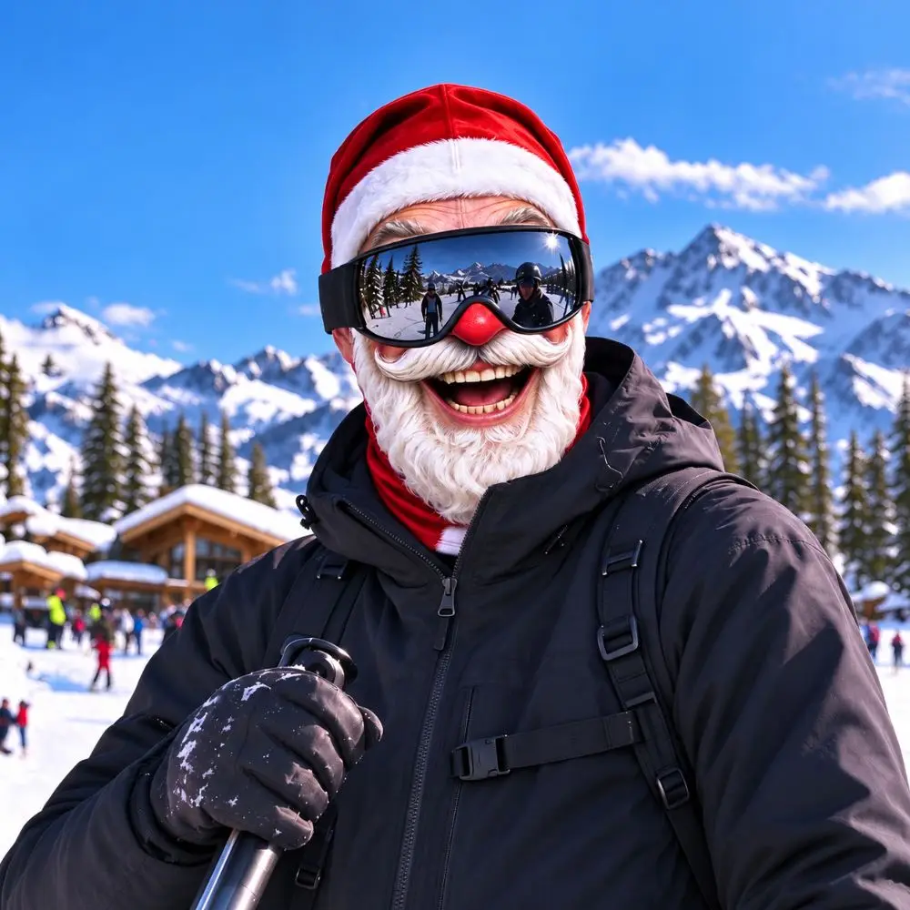 3D Face Printed Christmas Face Mask Full Coverage Elastic Winter Mask Cover Stretch Breathable Eye Hole Funny Ski Mask