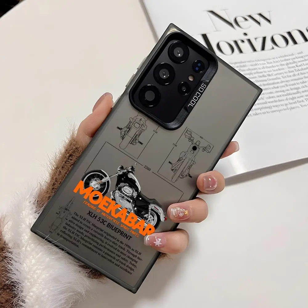 H-Harle ريترو دراجة نارية قضية الهاتف لسامسونج غالاكسي S25 حافة S24 S23 S22 S21 S20 الترا فوندا سيليكون الملونة جراب هاتف #2