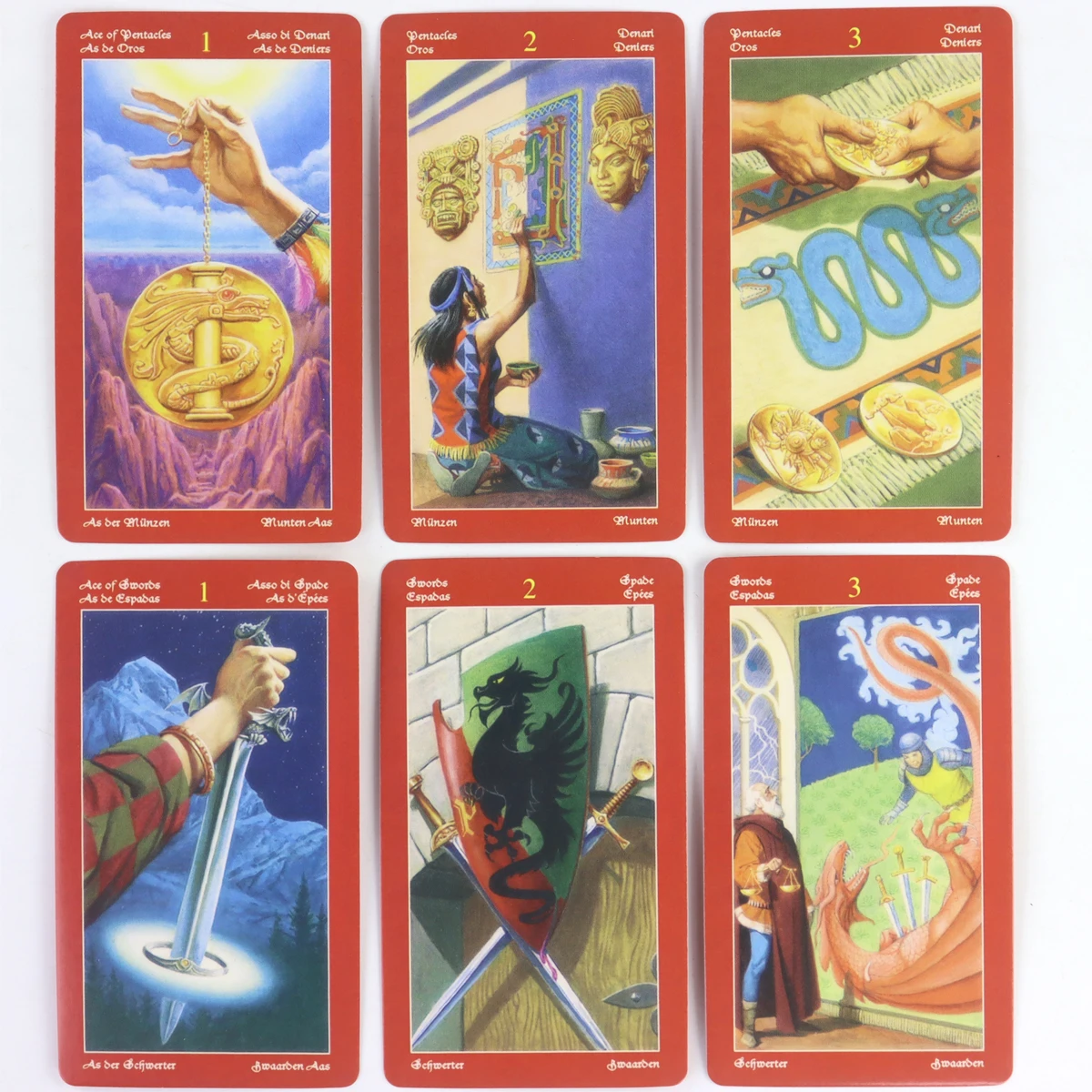 10,3 * 6 cm draken tarot 78 stuks vintage tarotkaarten maakt goed gebruik van draken in hun verschillende gaten