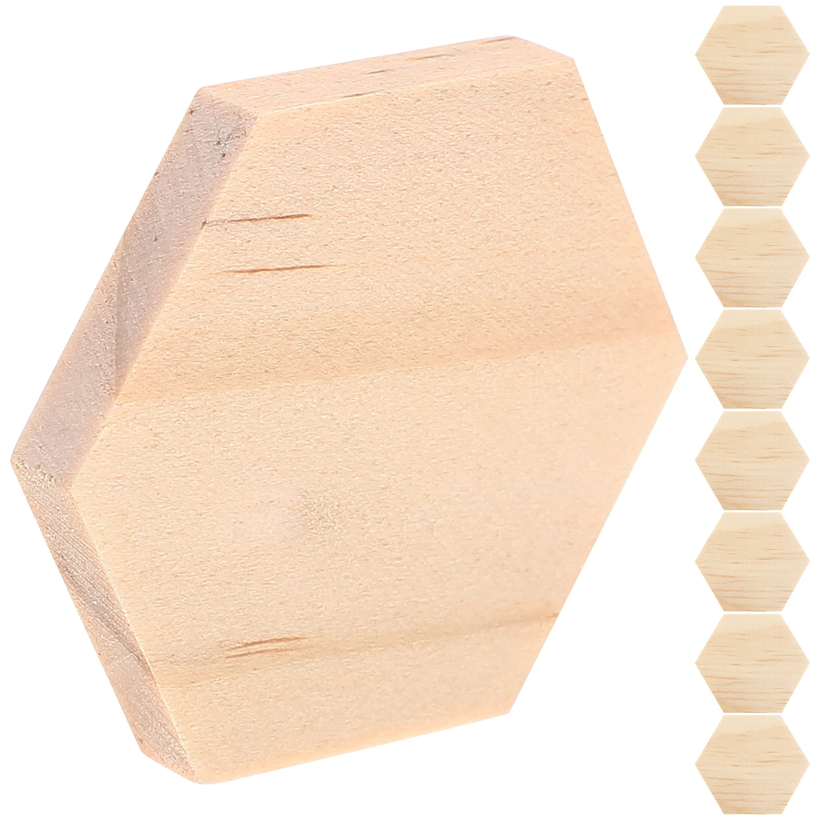 

25pcs Hexagon Wood Pieces Slices Craft Unfinished Wooden Tags Blank Shapes Decor Projects Diy Cutouts Hexagonal Tiles