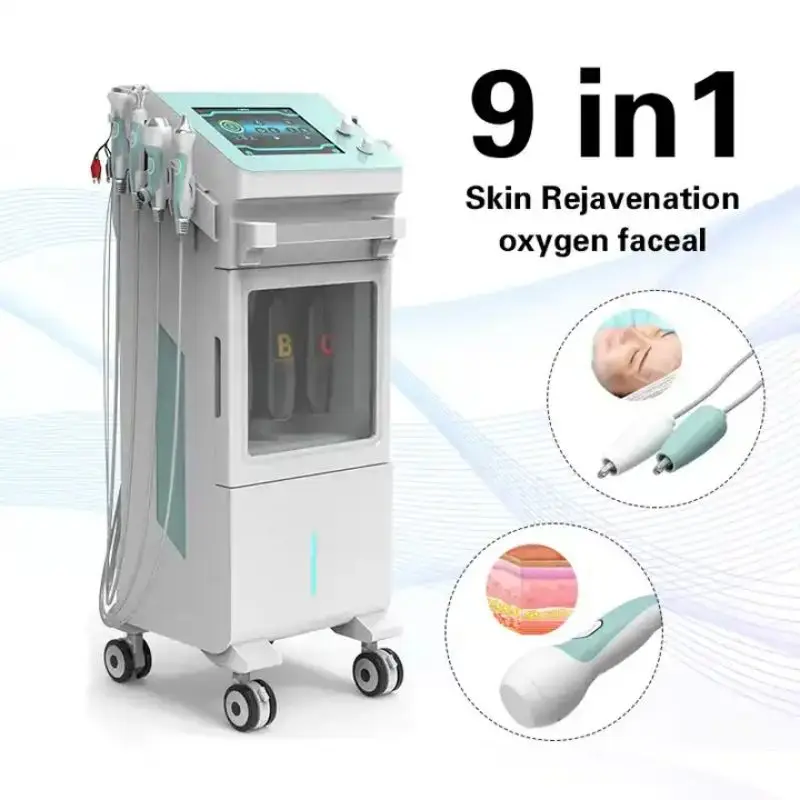 

9 in 1 HydroFacial Skin Management Machine Hydrogen Oxygen Nano Sprayer Deep Cleaning Anti-Aging Face Lifting Beauty Equipment