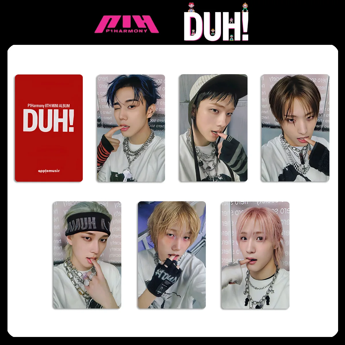

6Pcs/Set Idol P1HARMONY New Album DUH Lomo Cards WITHMUU EVERLINE Postcards KEEHO THEO JIUNG INTAK SOUL JONGSEOB Fans Gifts