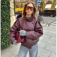 MUJER Faux Leather Jackets for Women Oversize Women's Bomber Jacket Fashion Winter Womens Coats Outerwears Demi-season Jackets 6