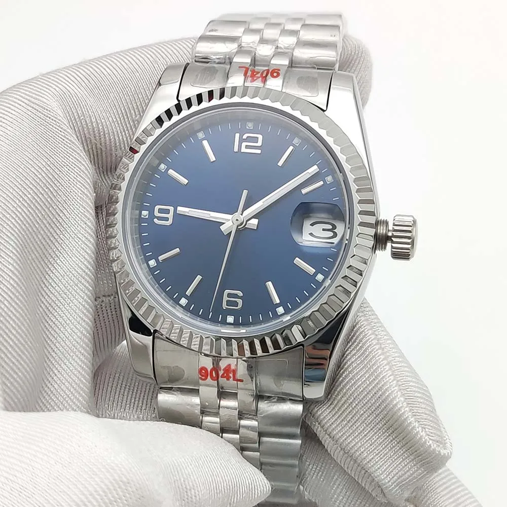 Reloj Mecánico totalmente automático, cristal de zafiro, tres colores, acero inoxidable, resistente al agua, 36mm, nuevo