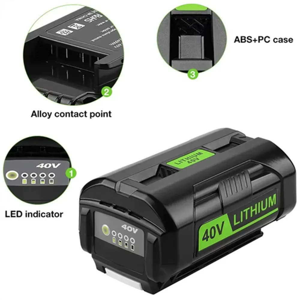 New high power lithium battery 40V 6.0Ah, for Ryobi RY40200 OP4050 OP4026, RY40430 tool battery, Ryobi lawn mower