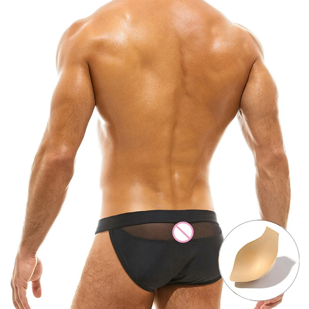 Roupa de banho masculina para praia e esportes aquáticos, cuecas divertidas para nadar, copo grande, branco e preto, essencial