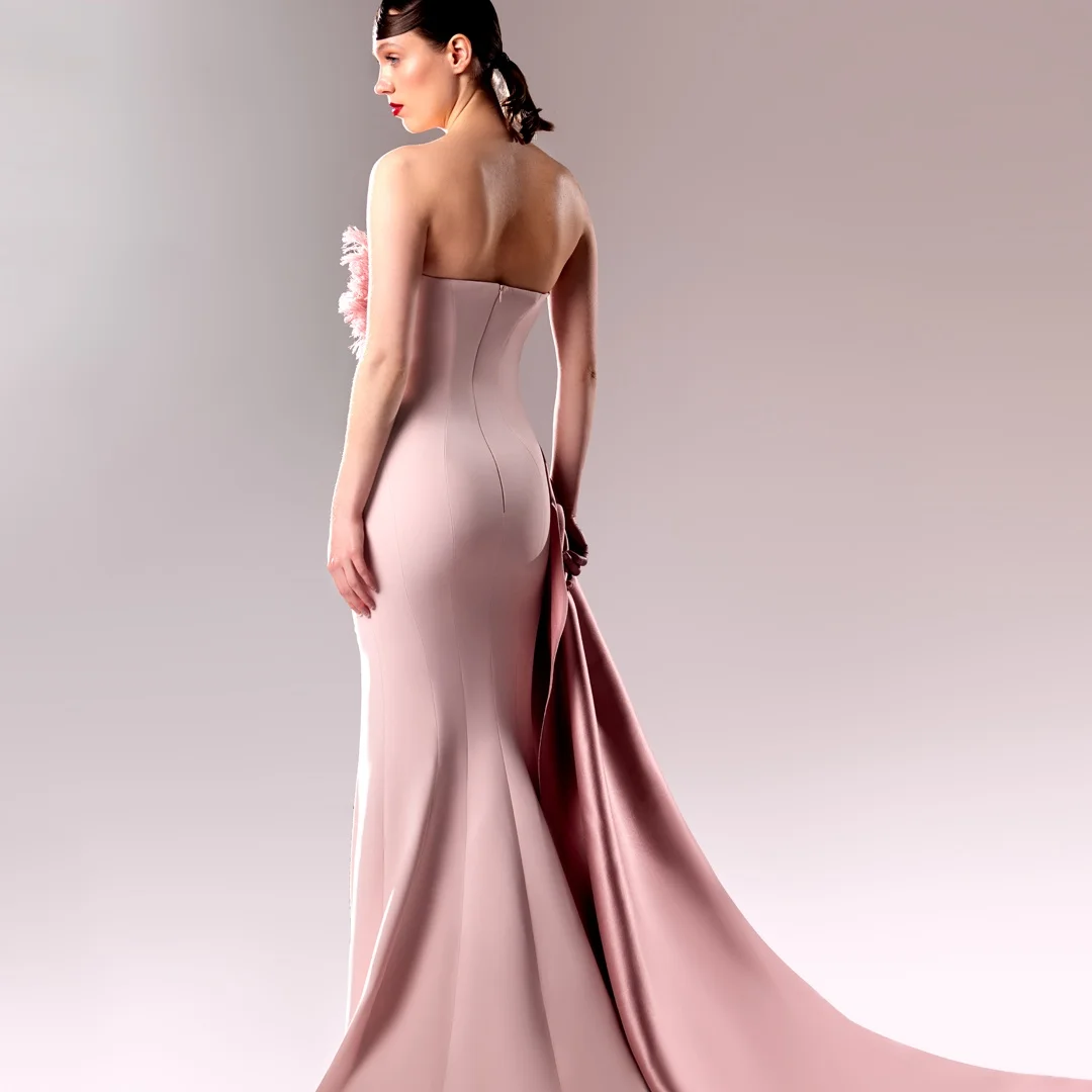 تخصيص حساسة جيرسي حورية البحر Ruched فساتين السهرة صدفي أكمام سستة الظهر لوحة قطار مناسبة خاصة #2