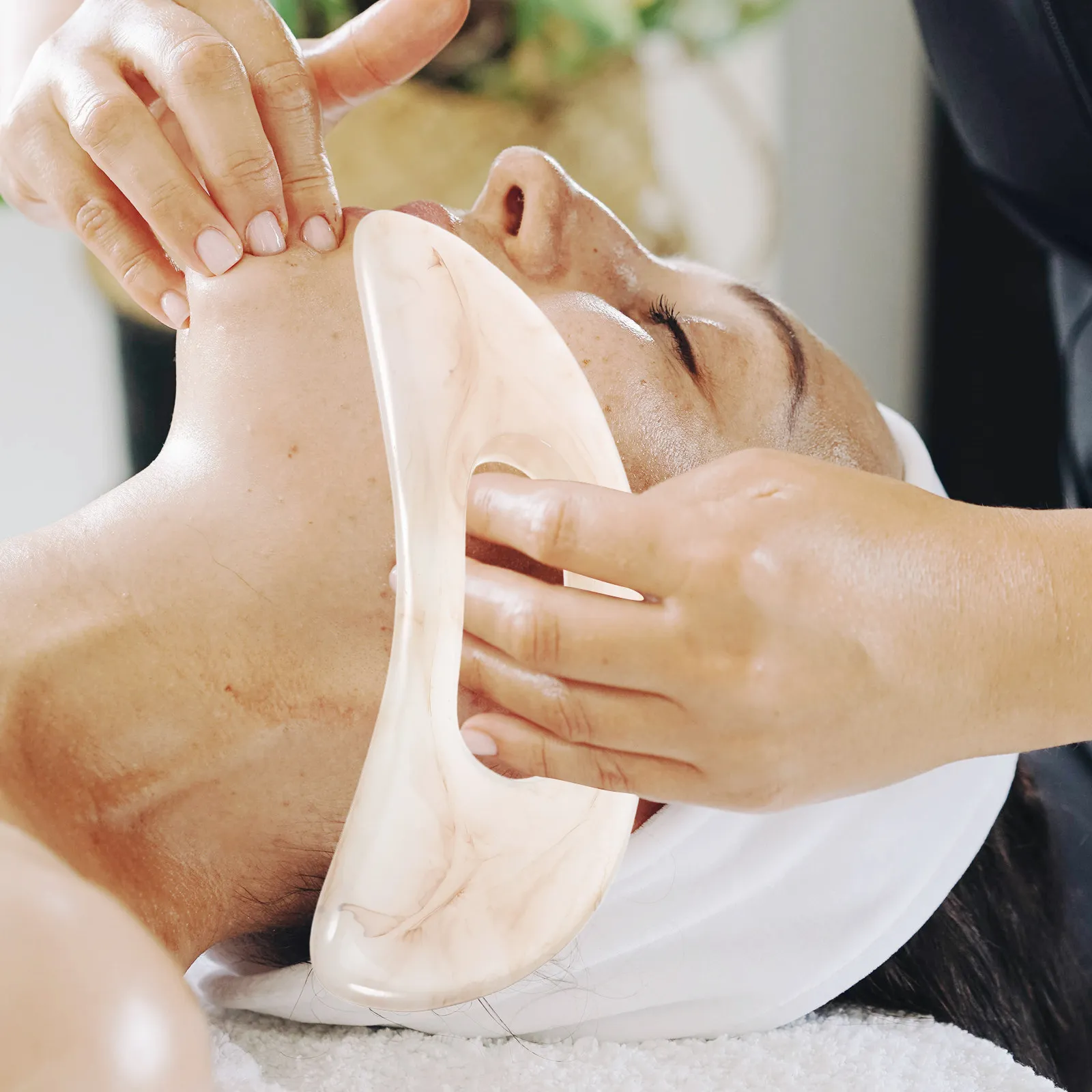 

Массажный скребок для тела из полимерной смолы: компактная многоразовая доска для массажа лица, тела, шеи и плеч, с гладкими краями, безопасный для кожи