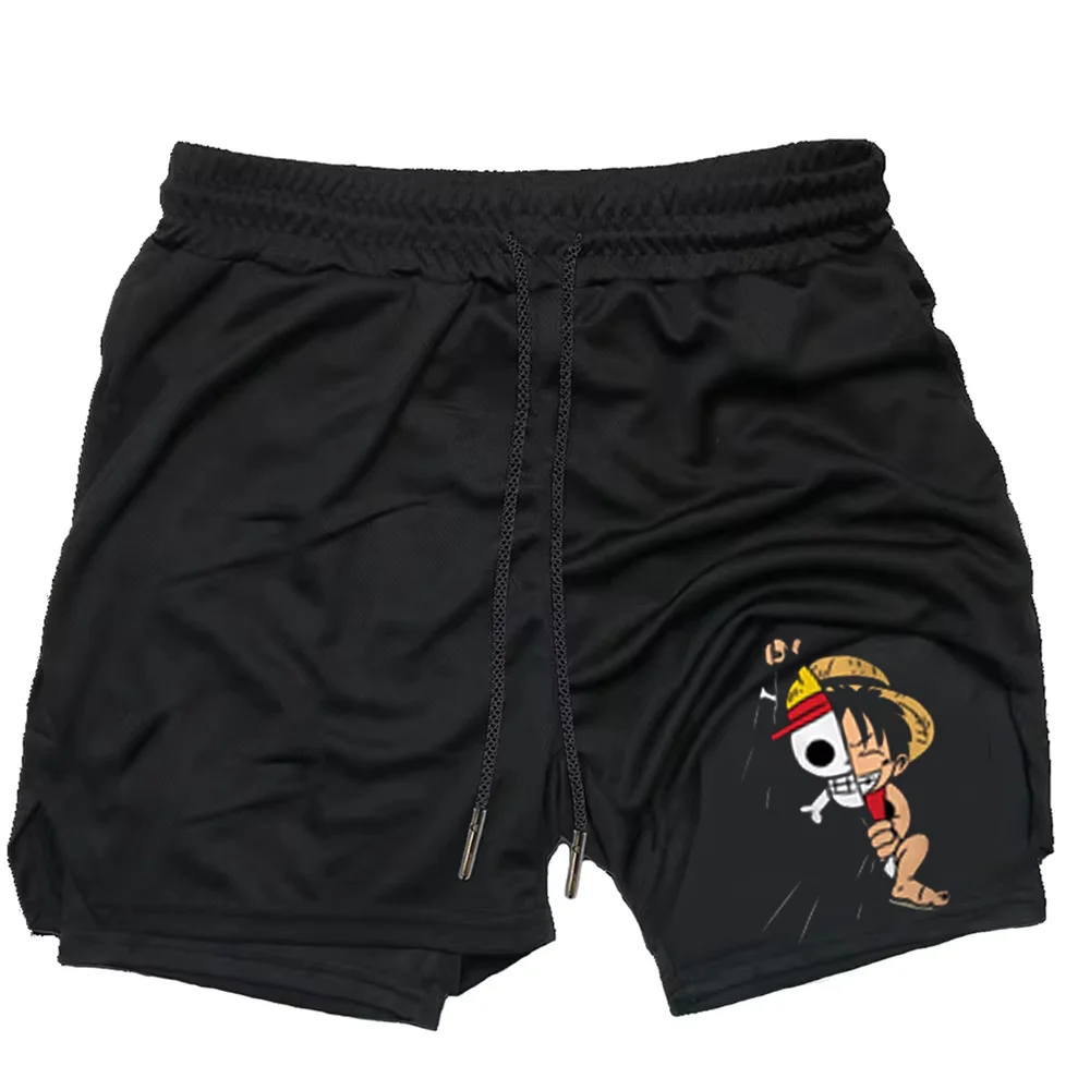 

Sports Shorts Running One Piece Shorts Men's Gym Casual Print Quick Drying Net 2-in-1 Sports Knit Summer Workout Short Pants Y2k