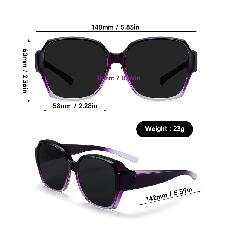 Polarized Sunglasses Can Cover Myopia Glasses Men's and Women's UV Protection to Make Round Face Thin-Looked for Driving image 6