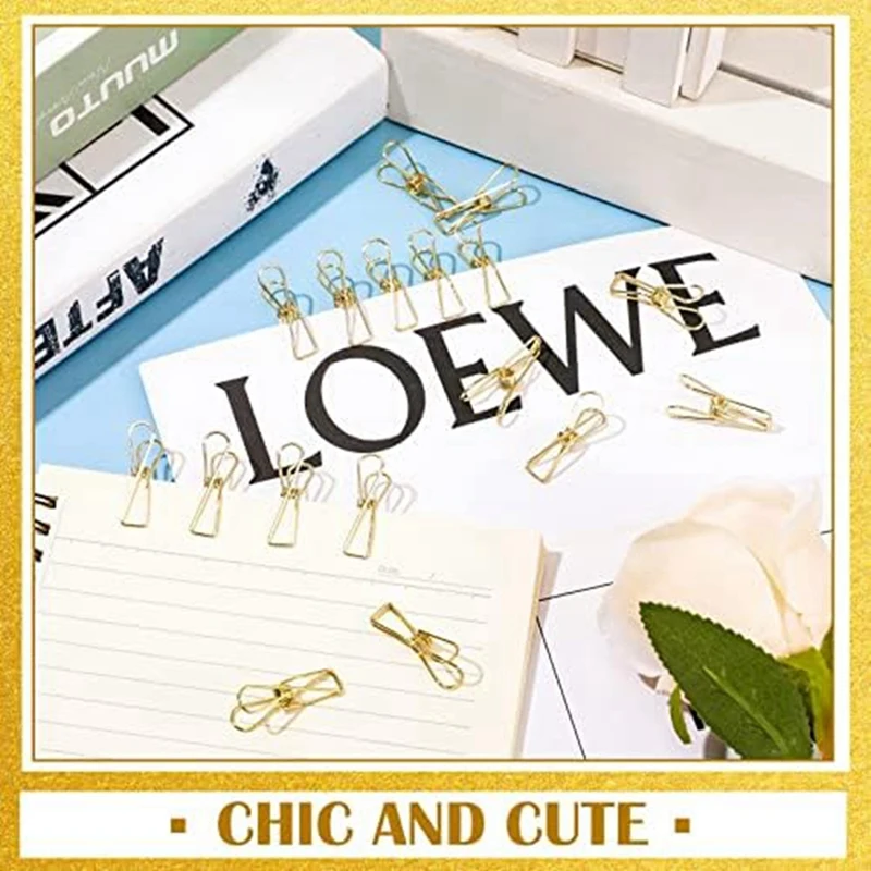 Clips Metal Wire Hollow Out Clips Multi Purpose Utility Clips Hanging Clothes Pins, 100PCS