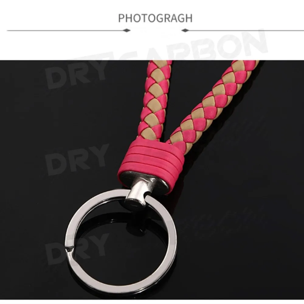 1PC New Unisex Braided Leather Rope Handmade Waven Keychain Leather Key Chain Ring Holder for Car Keyrings Men Women Key Chains