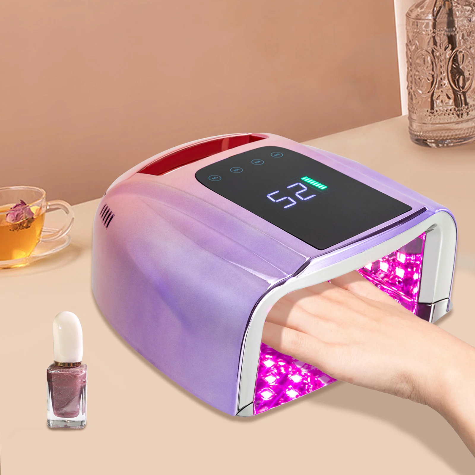 Nail Dryers with Smart Sensor, 15600mAh Battery, UV/LED Dual Light Source, Durable, Safe, and Easy to Operate