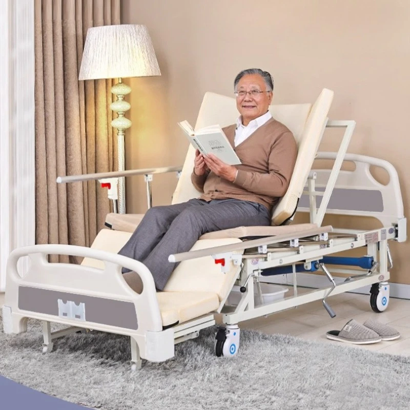 Tempat Tidur Lansia Multifungsi Modern Simplicity, Furnitur Lansia, Dapat Memindahkan Tempat Tidur dengan Ketinggian yang Dapat Disesuaikan, Tempat Tidur Logam untuk Penyandang Disabilitas