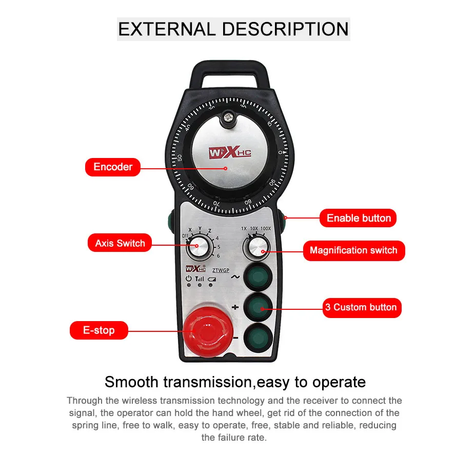 XHC  ZTWGP-3 Manual Pulse Generator CNC Machine Used Wireless MPG Remote Control Electronic Handwheel CNC Controller