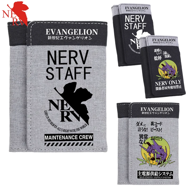 EVA Neon Genesis Evangelion Folding Short Wallet for Man Women Anime Peripheral Portable ID Cards Holders Wallets Cards Case