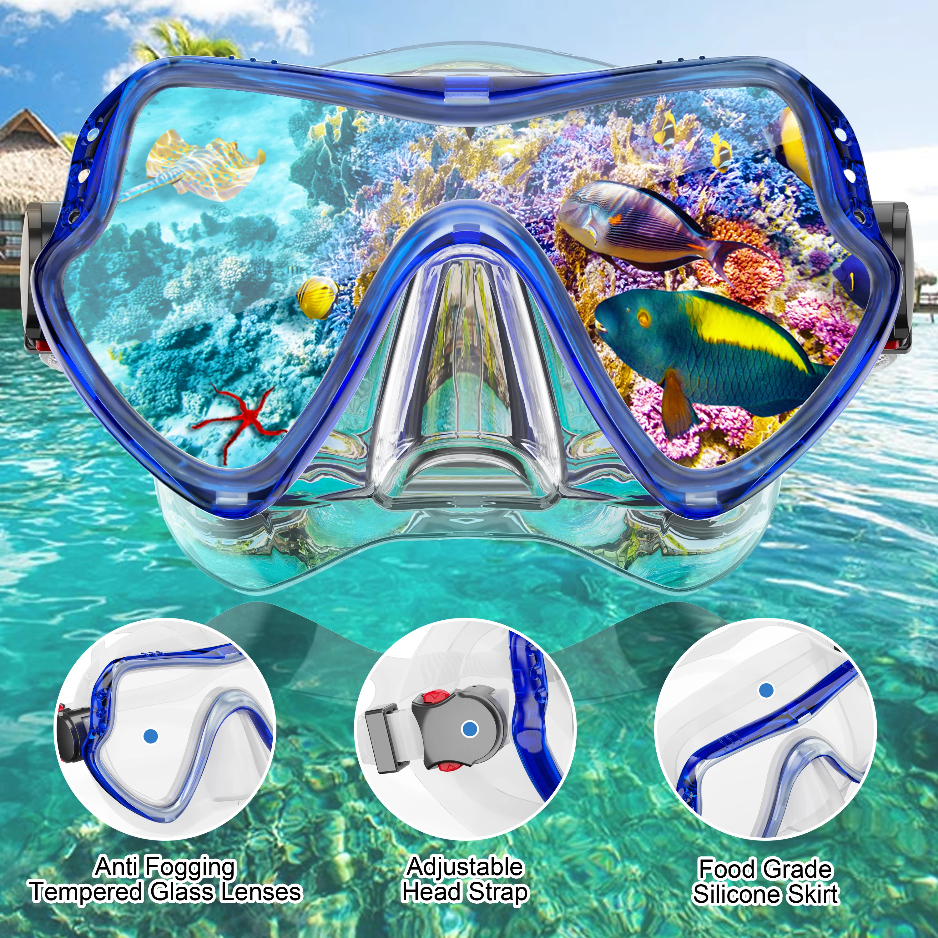 Dry Snorkel Set maschera subacquea per adulti HD vetro temperato attrezzatura da Snorkeling panoramica professionale nuoto Training Snorkel Kit