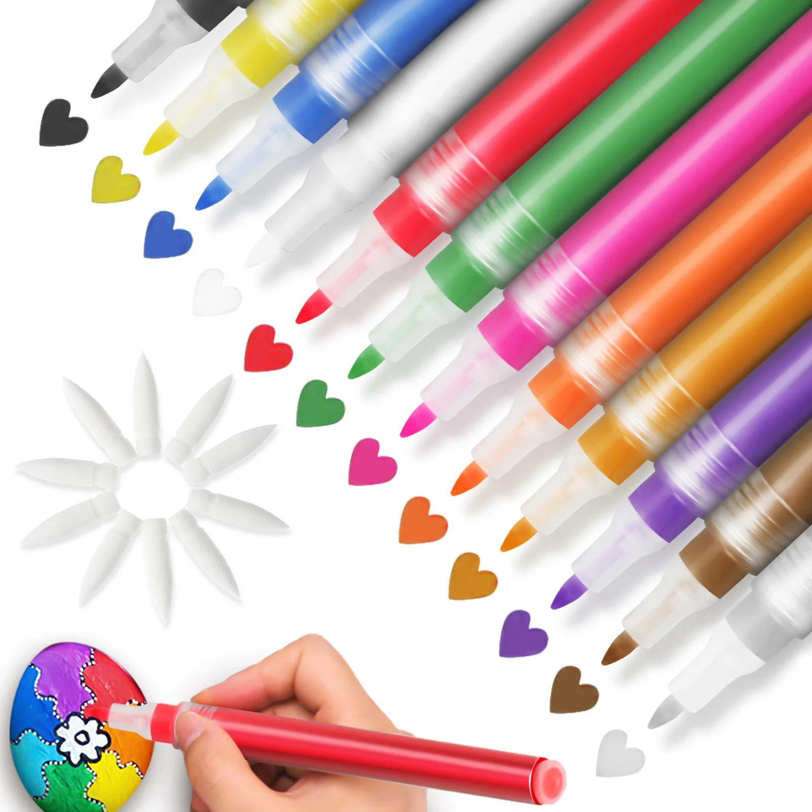 

10pcs Replacement Nibs For Acrylic Paint Markers Soft 0.4Mm Fine Tip Nylon Tips Compatible With Drawing Painting Crafting White