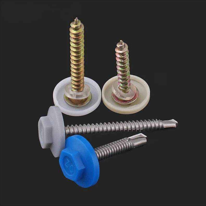 Outer Hexagonal Drilling Screw Waterproof Cap Color Steel Tile Screw Cap Self-Drilling Self-Tapping Nut Plastic Cap