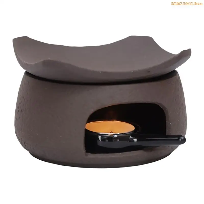 K1AE Ceramic Scent Burners with Tealight Holder, Matte Unglazed Fragrances Diffuser for Tea Table Decors, Heated