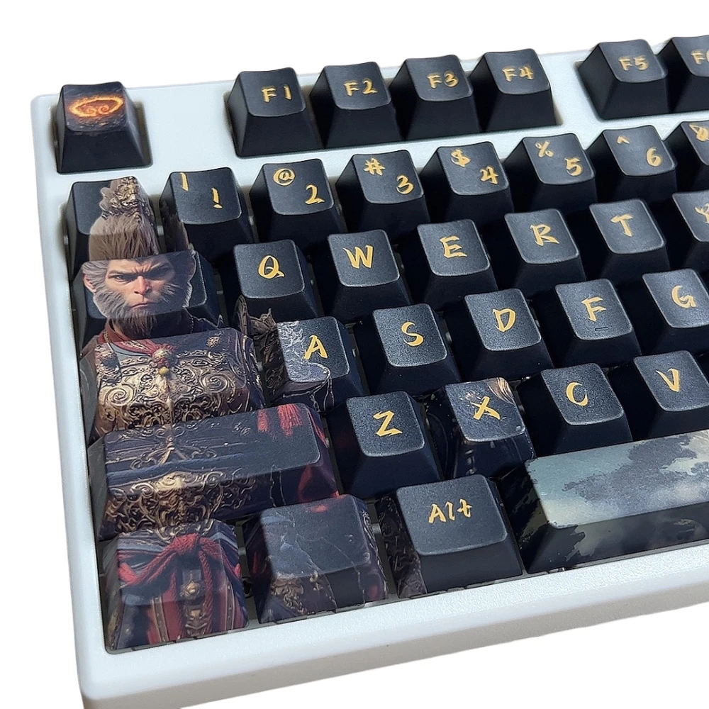 Black Myth: Wukong Keycaps Set 134keys Custom Cherry Anime Artisan Keycaps PBT Point Key Caps Mechanical Keyboard Caps Game Gift