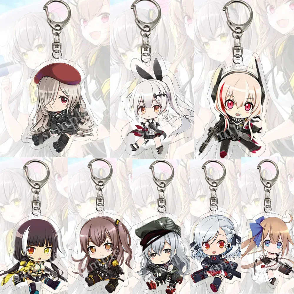 Anime Figure M4A1 M16A1  ST AR-15 Kalina Pendant Keychain Peripherals Character Acrylic Keyring Cute Cartoon Print Fans Gifts